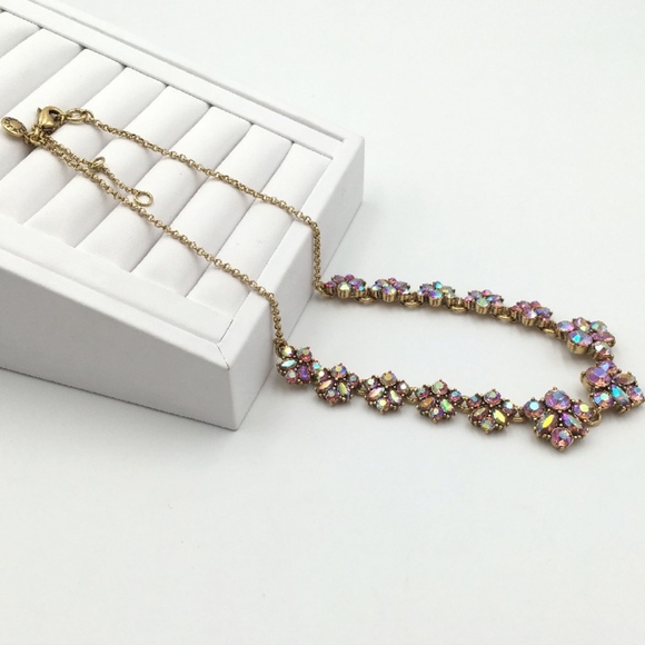 1H J.Crew Iridescent Cascading Flower Necklace - Picture 3 of 3